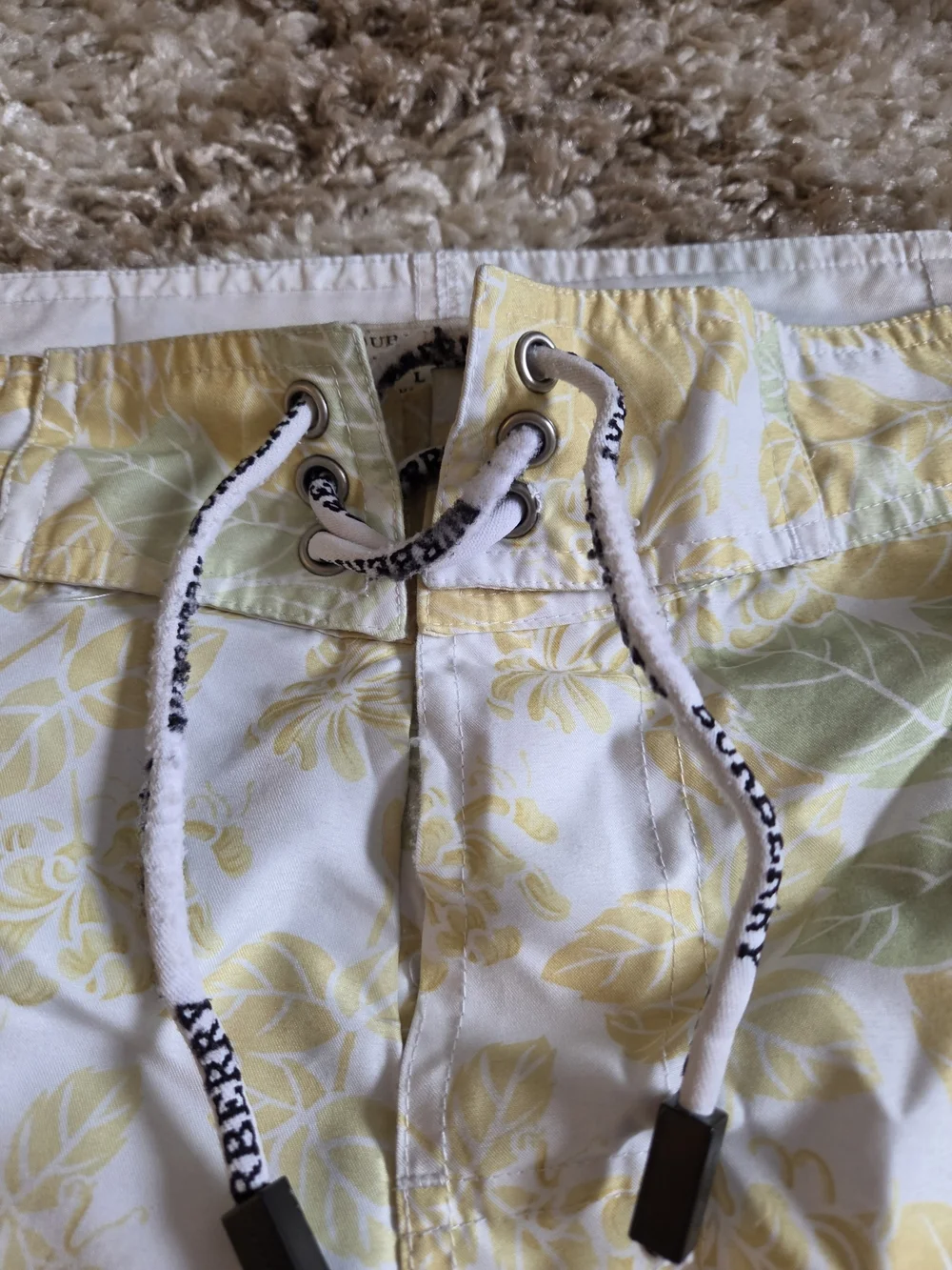 Burberry Yellow and Pale Green Floral Swim Shorts